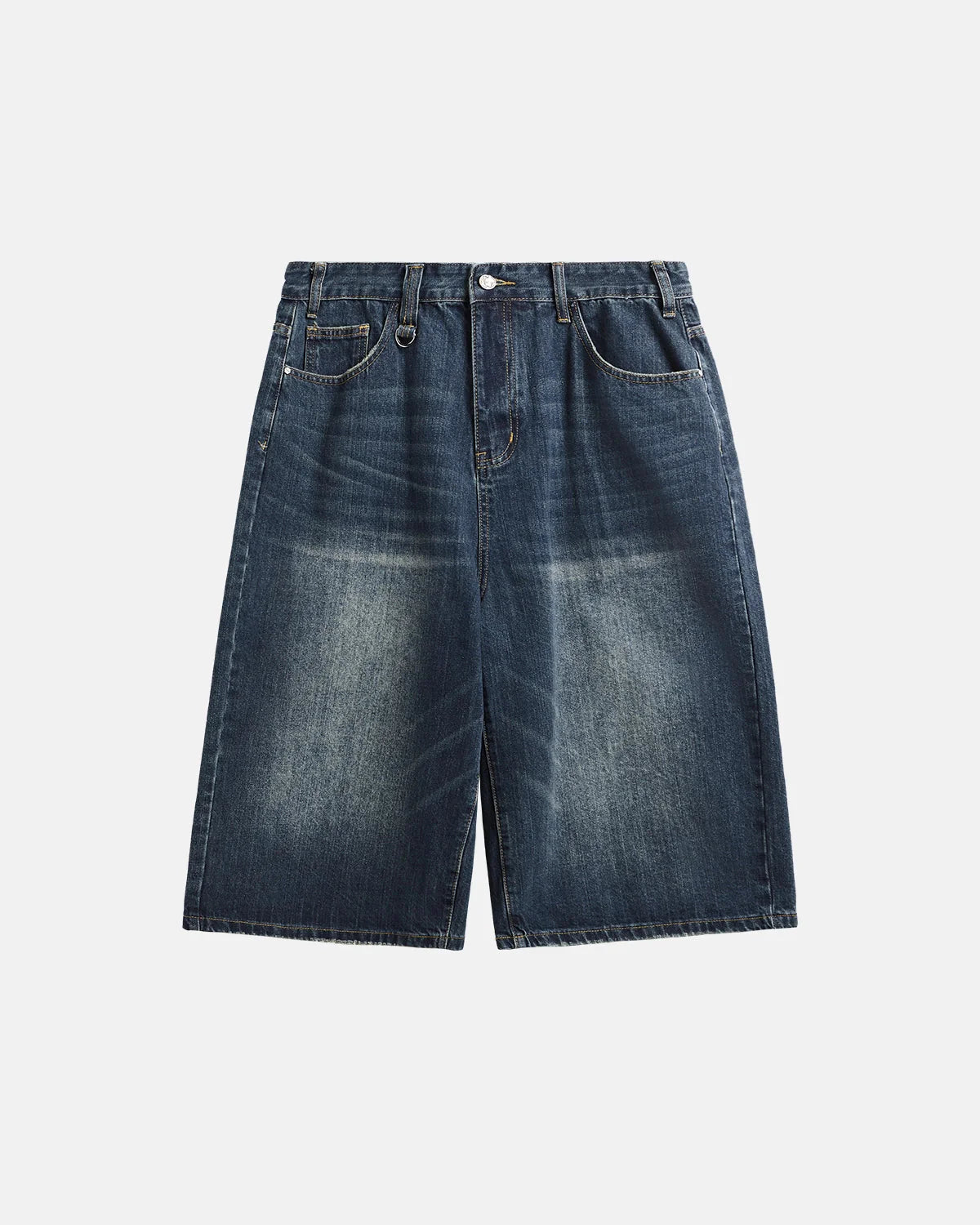Acid Washed Longline Baggy Denim Jorts | LCDEGO Streetwear