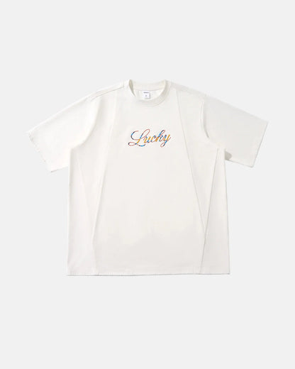 Rhinestone Lucky Graphic Oversized Tees | LCDEGO Streetwear