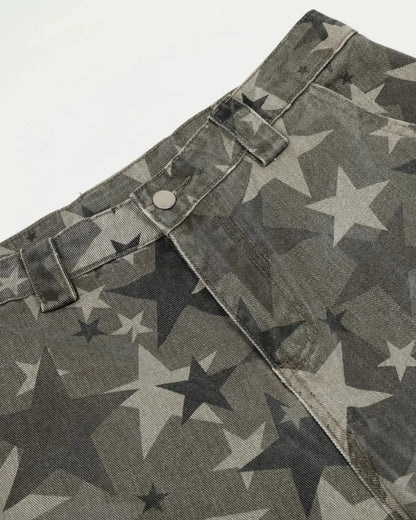 Full Printing Star Camo Baggy Jeans | LCDEGO Streetwear