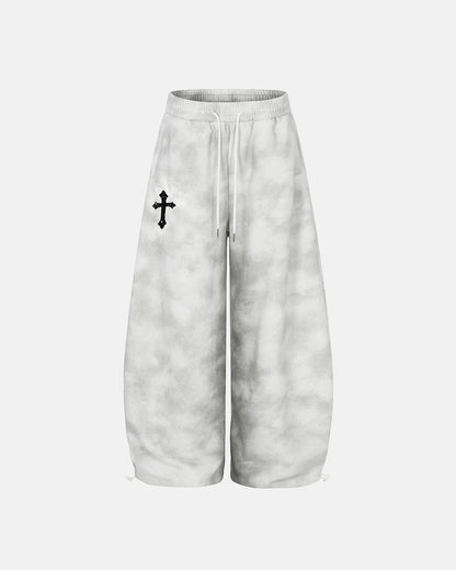 Washed Cross Barrel Sweatpants | LCDEGO Streetwear