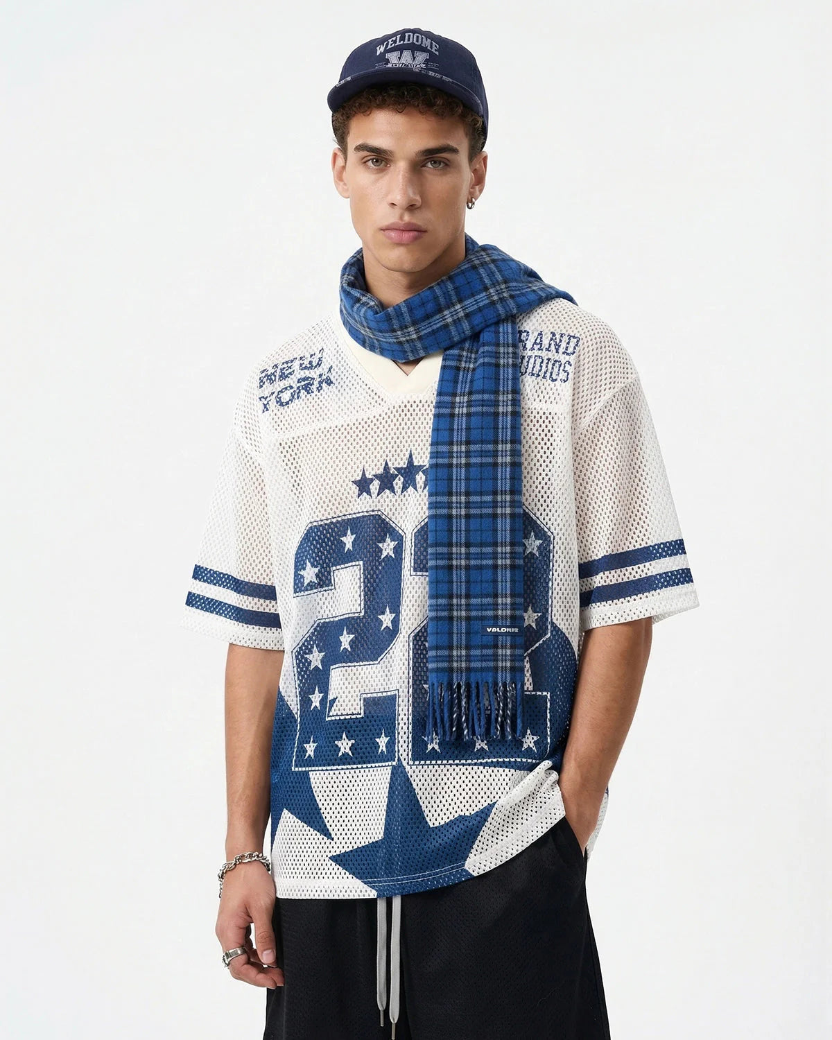 Star Graphic Oversized Mesh Jersey | LCDEGO Streetwear