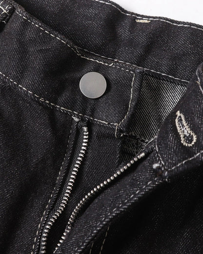 Contrast Stitch Barrel Jeans | LCDEGO Streetwear