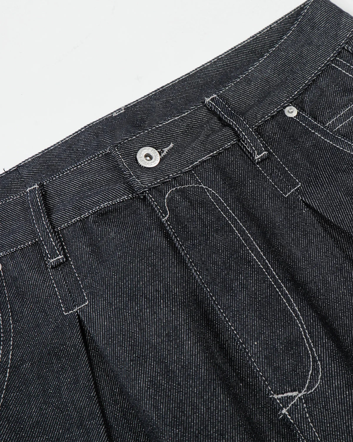Contrast Stitching Raw Baggy Jeans | LCDEGO Streetwear