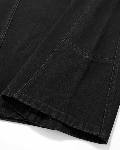 Acid Washed Black Barrel Jeans | LCDEGO Streetwear