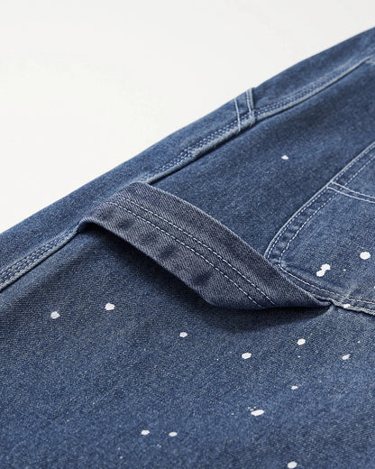 Splash Ink Print Straight Leg Denim Jeans | LCDEGO Streetwear