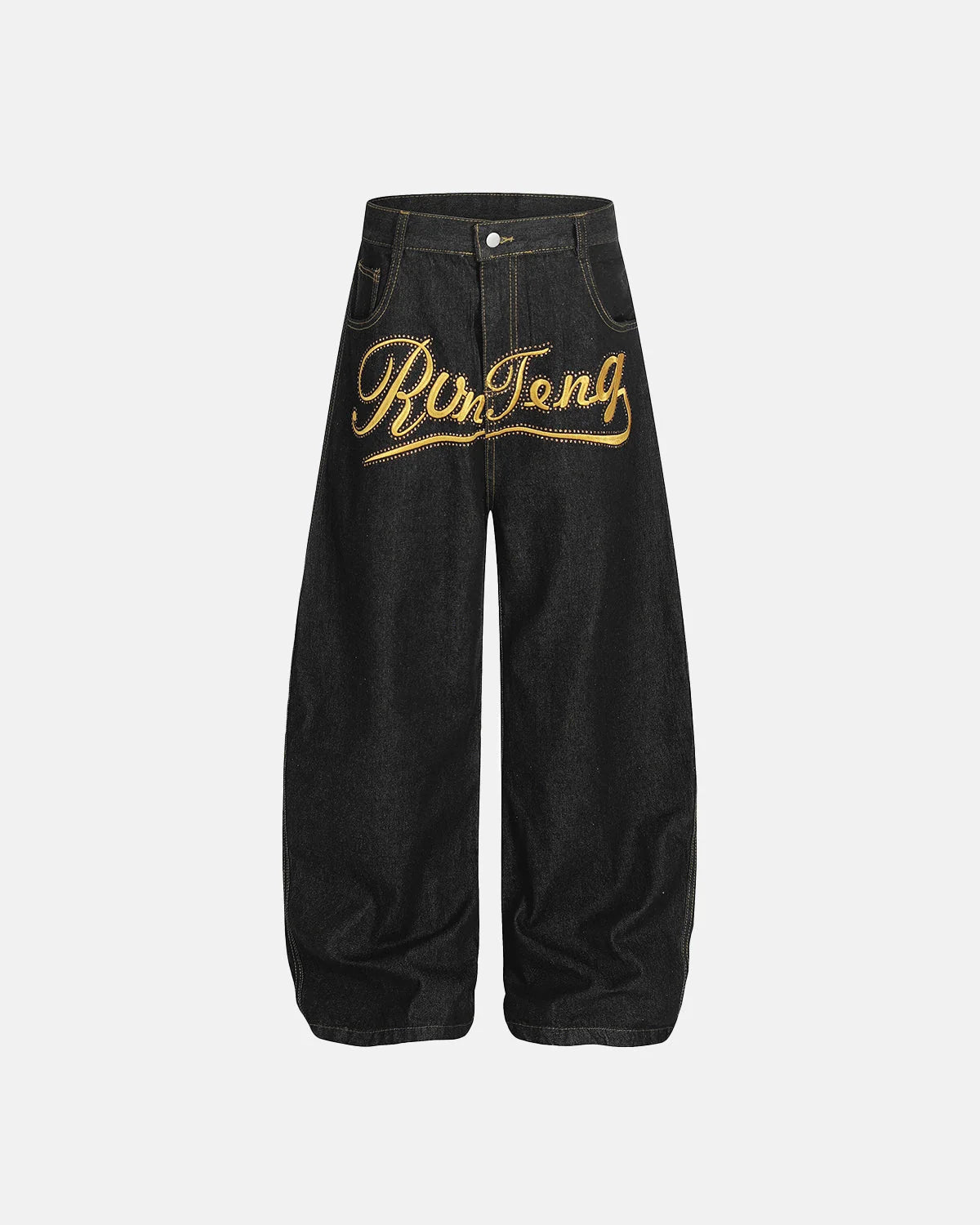 Rivets Embroidered Baggy Jeans | LCDEGO Streetwear