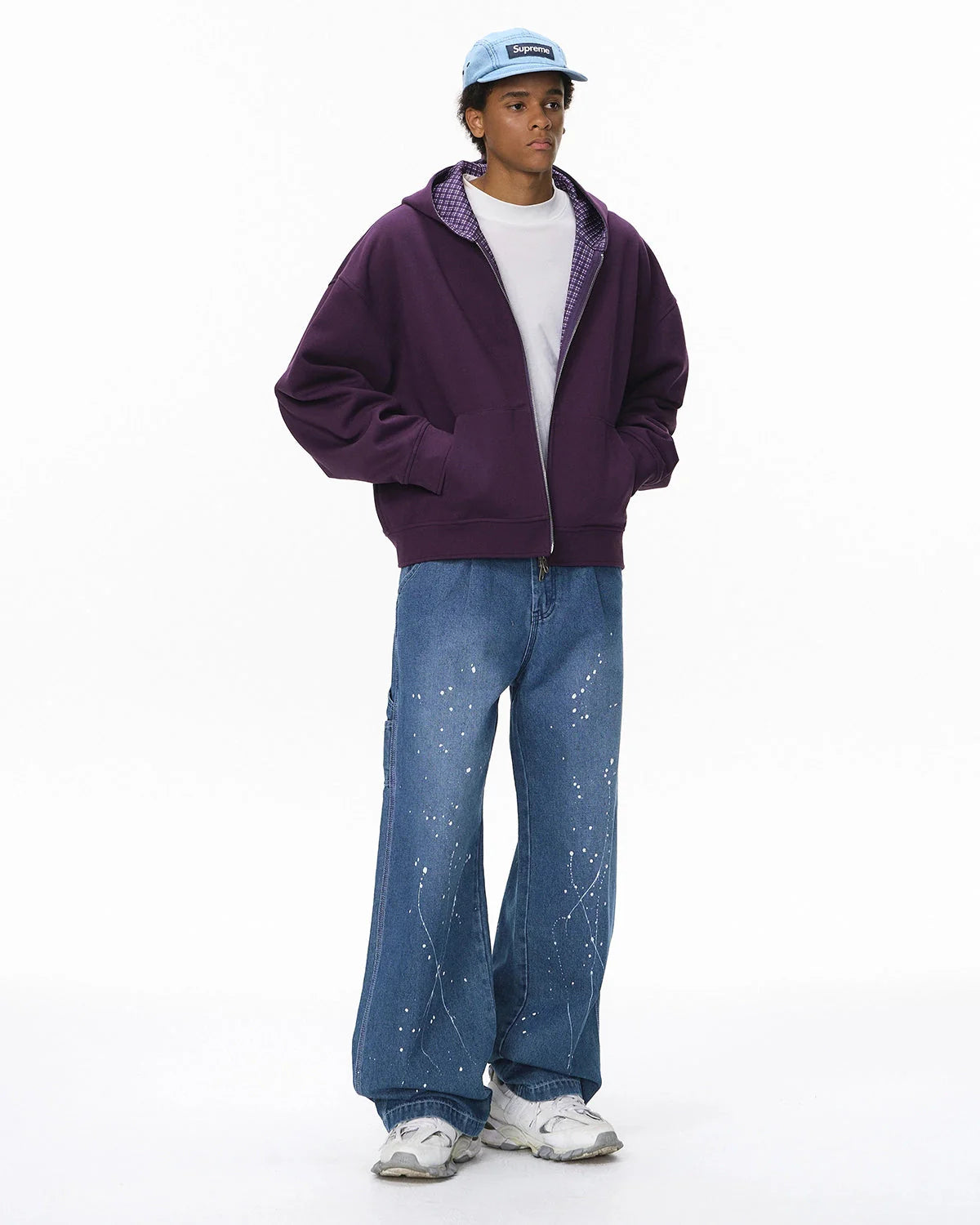 Splash Ink Print Straight Leg Denim Jeans | LCDEGO Streetwear
