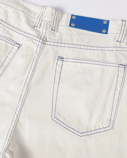 Contrast Stitch Baggy Jeans | LCDEGO Streetwear