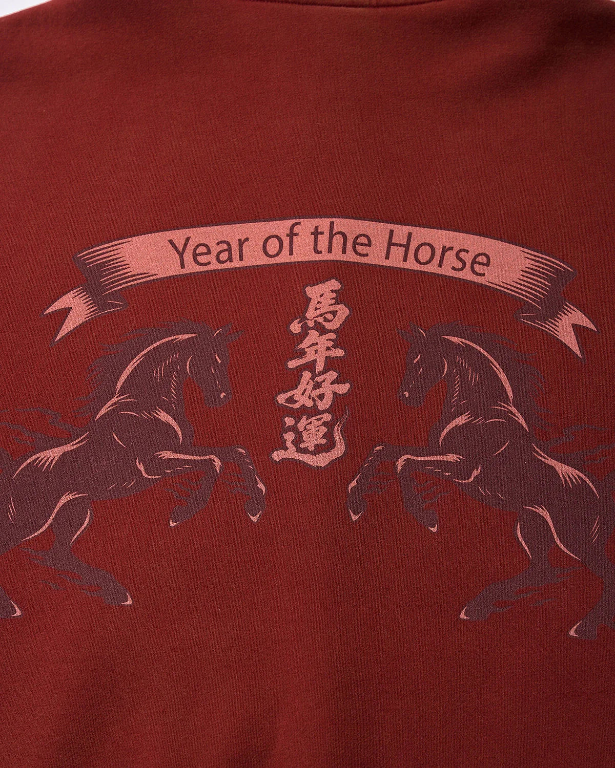 Horse Year Acid Wash Zip Up Hoodies | Infaltion Streetwear