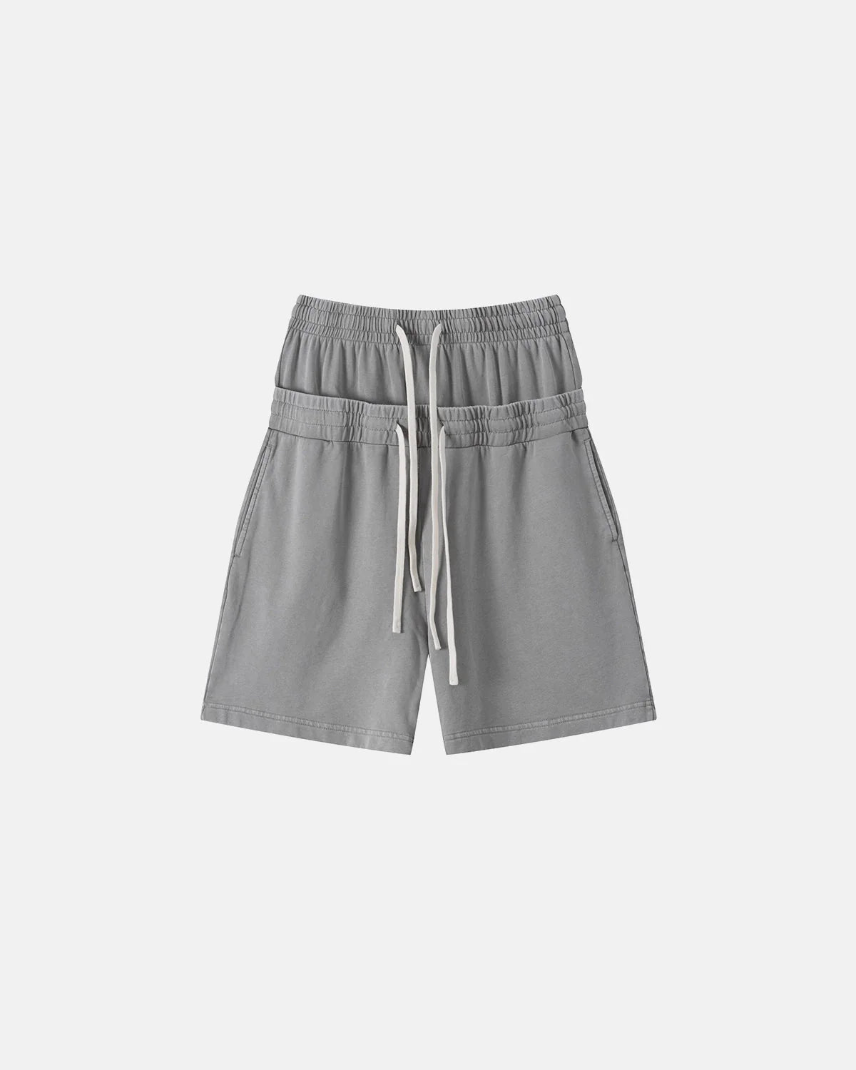 Double Waist Acid Wash Sweat Shorts | LCDEGO Streetwear