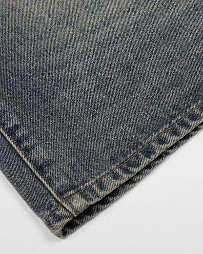 Cinch Back Buckle Acid Washed Jorts | LCDEGO Streetwear