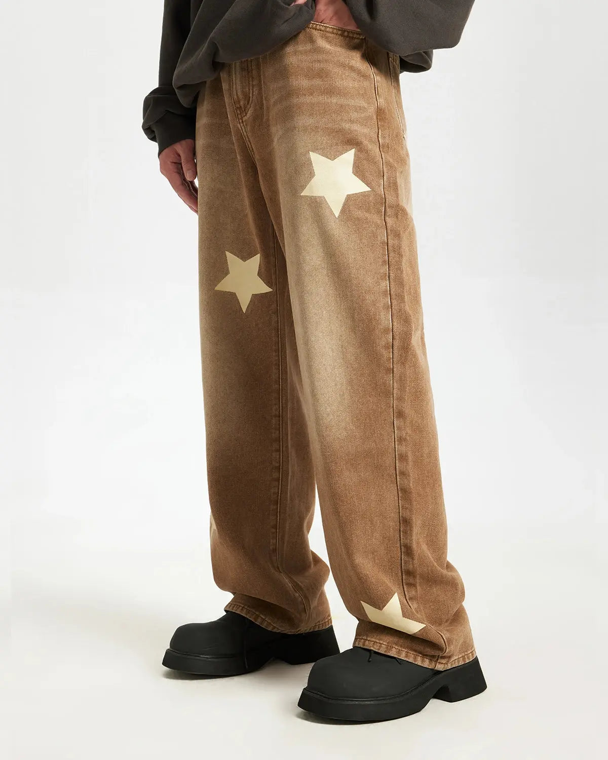 Star Acid Washed Jeans | LCDEGO Streetwear