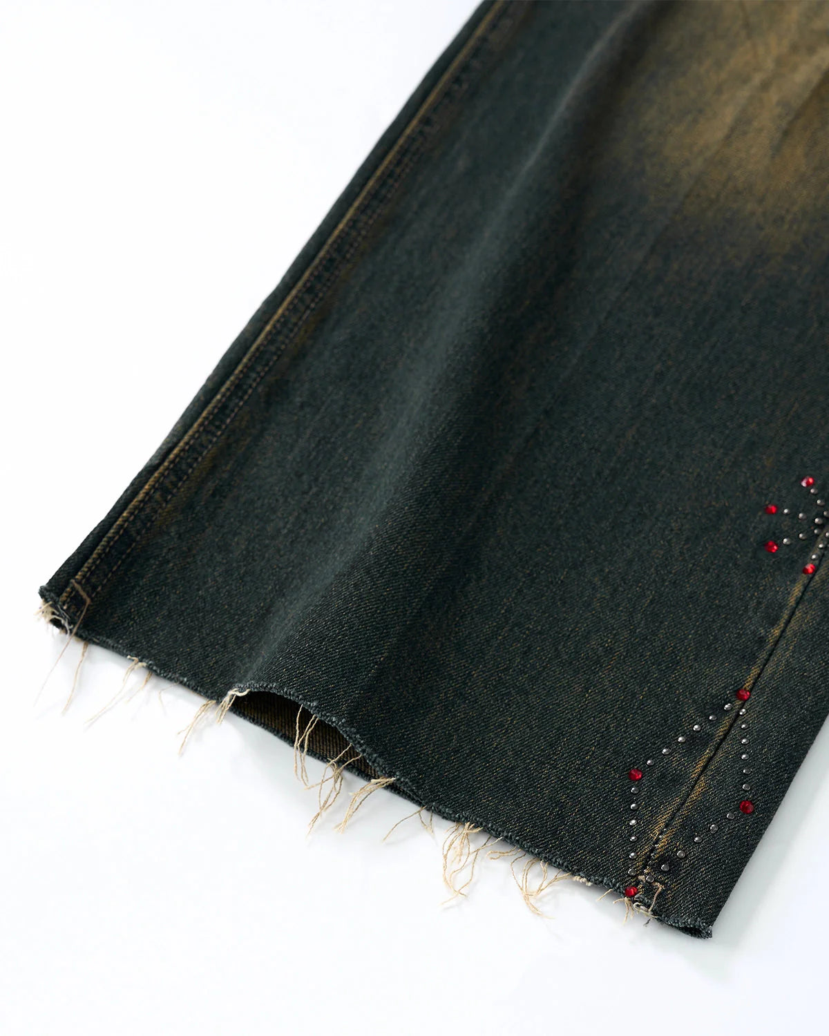 Dirty Wash Rhinestone Baggy Jeans | LCDEGO Streetwear