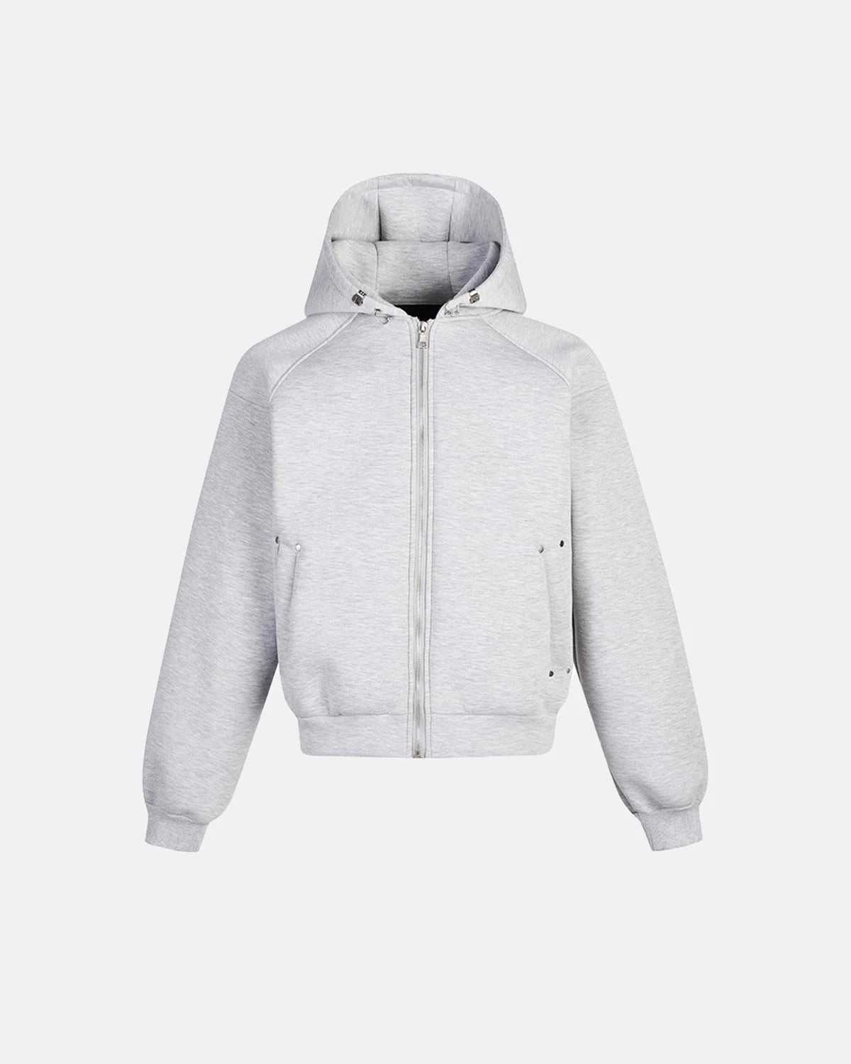 LCDEGO Grey Boxy Zip Up Hoodies