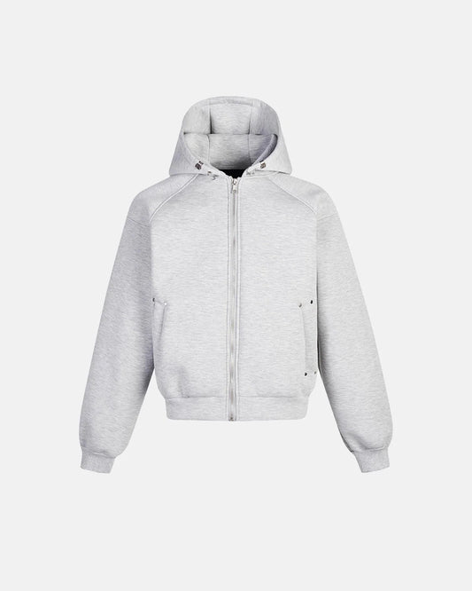 LCDEGO Grey Boxy Zip Up Hoodies