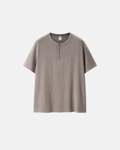Blank Henley Neck Casual T-Shirt | LCDEGO Streetwear