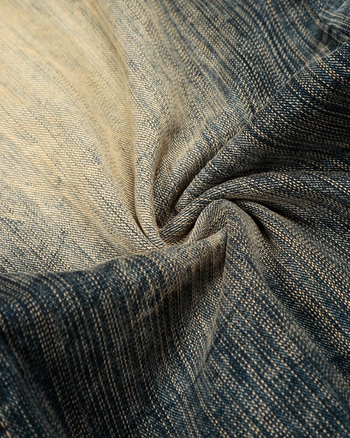 textured denim jeans bamboo weave pattern front view