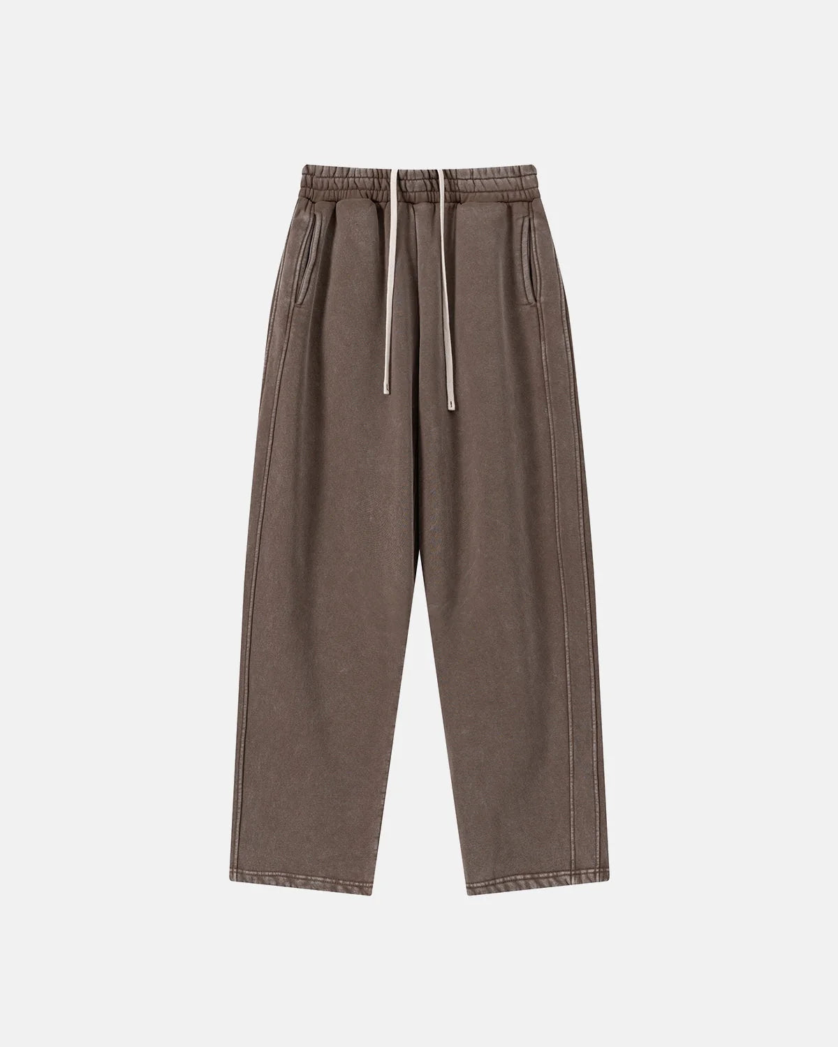 Retro Acid Washed Fleece Straight Leg Joggers | LCDEGO Streetwear