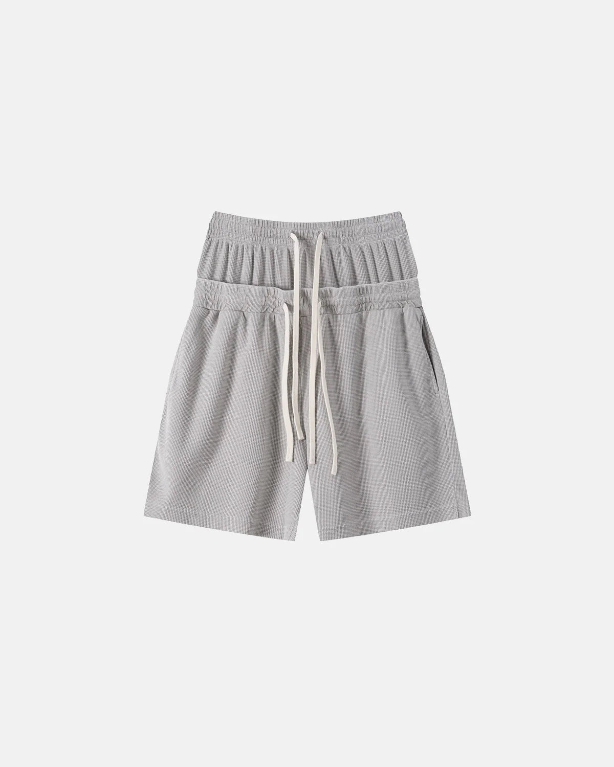 Double Waist Acid Wash Waffle Shorts | LCDEGO Streetwear