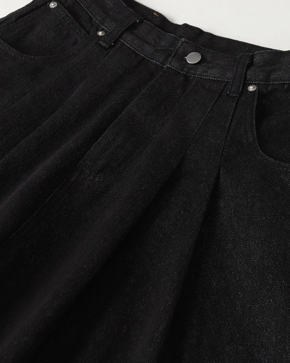 Heavyweight Baggy Raw Wide-Leg Jeans | LCDEGO Streetwear