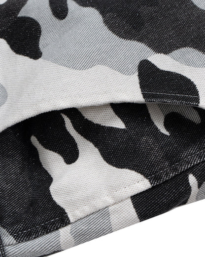 Glitter Camo Cargo Longline Shorts | LCDEGO Streetwear