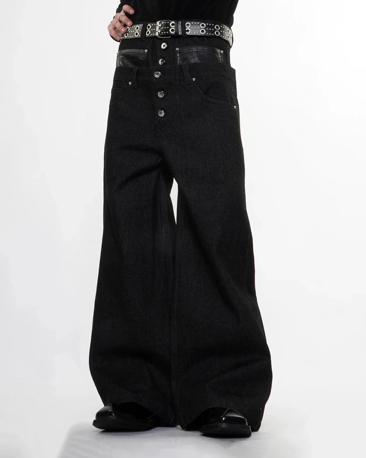 Double Wasit Raw Super Baggy Jeans | LCDEGO Streetwear