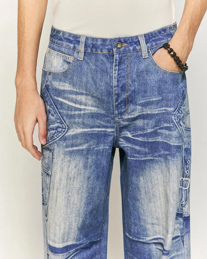 Digital Printing Denim Pants | LCDEGO Streetwear