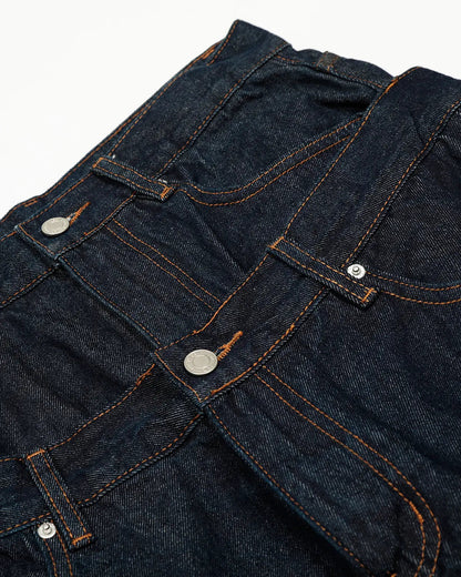Double Waist Raw Baggy Jeans| LCDEGO Streetwear
