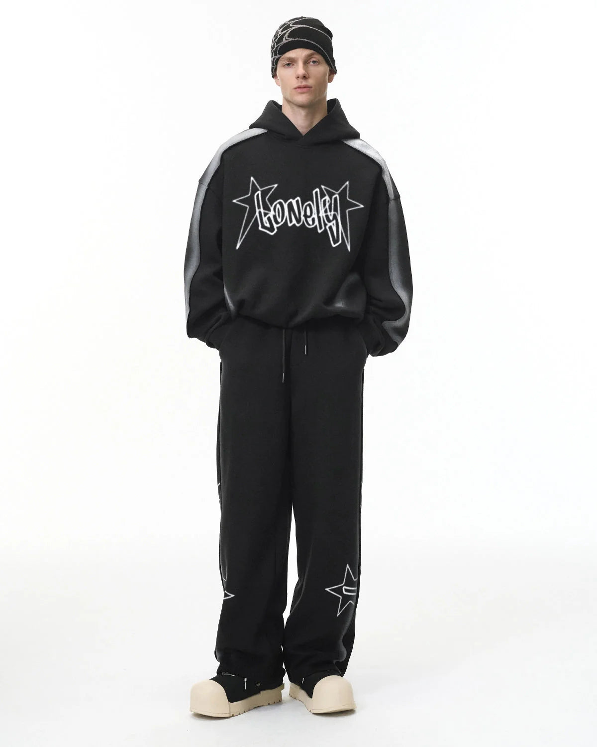 Stitching Spray-Painted Graffiti Sweatpant | LCDEGO Streetwear