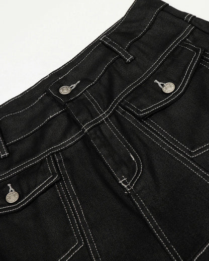 Letter Graphic Cargo Barrel Jeans | LCDEGO Streetwear