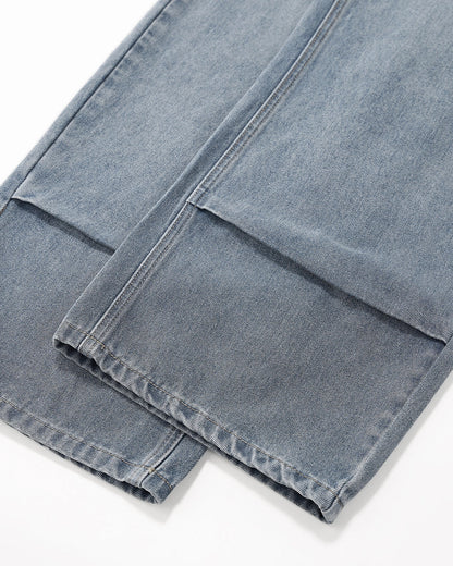 Acid Wash Detachable Bandana Baggy Jeans | LCDEGO Streetwear