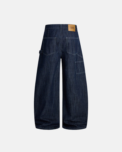 Dark Indigo Baggy Barrel Jeans | LCDEGO Streetwear