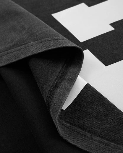 Reflective Logo Acid Wash Tees | LCDEGO Streetewear