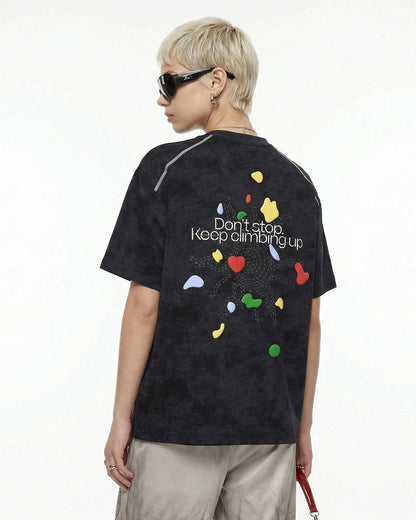 Snow Washed Puff Print T-Shirt | LCDEGO Streetwear