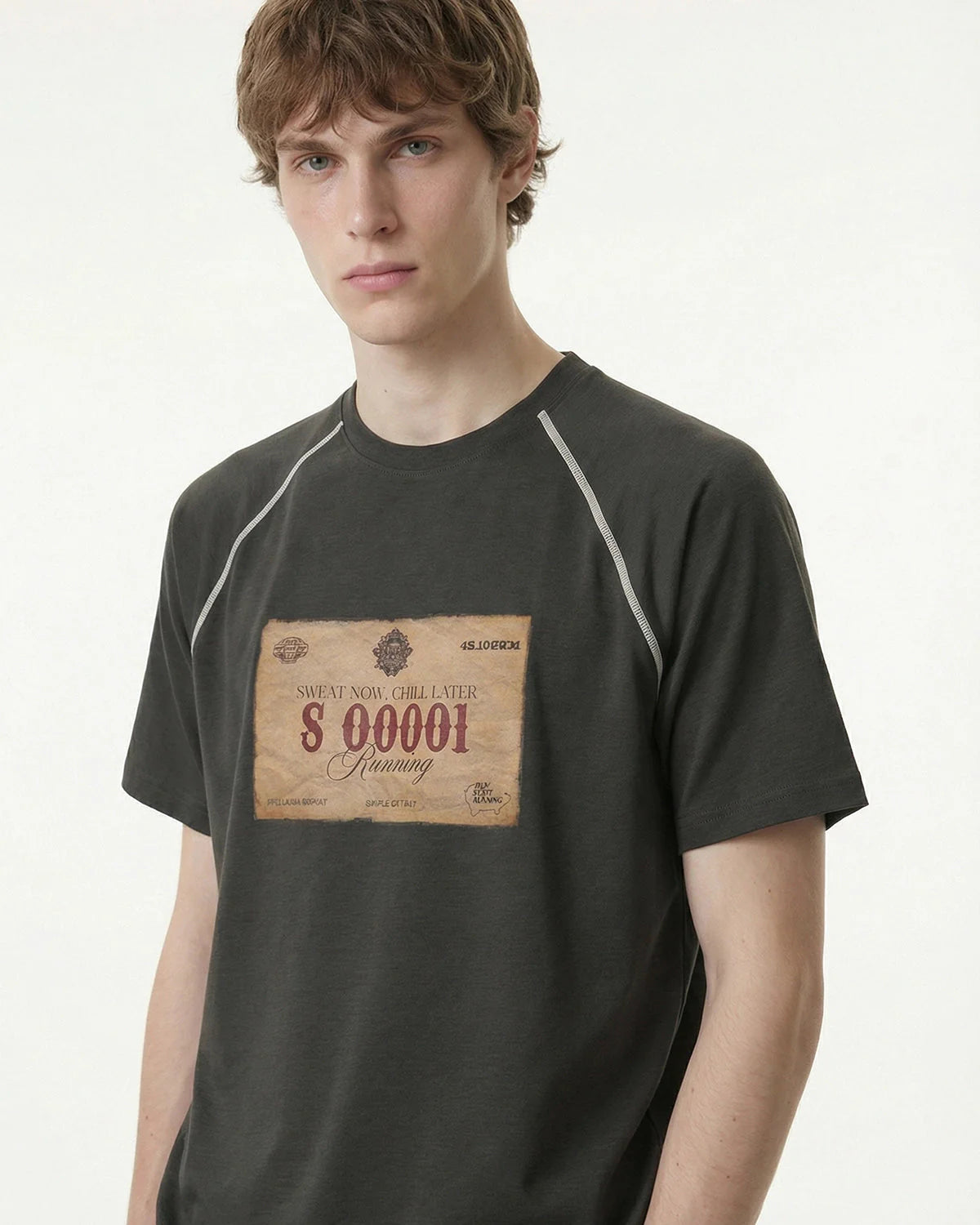 Retro Graphic Printing Raglan Tshirt | LCDEGO Streetwear