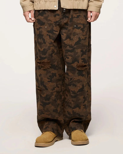 Camo Ripped Cargo Pants | LCDEGO Streetwear