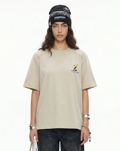Contrast Stitching Graphic Tees | LCDEGO Streetwear