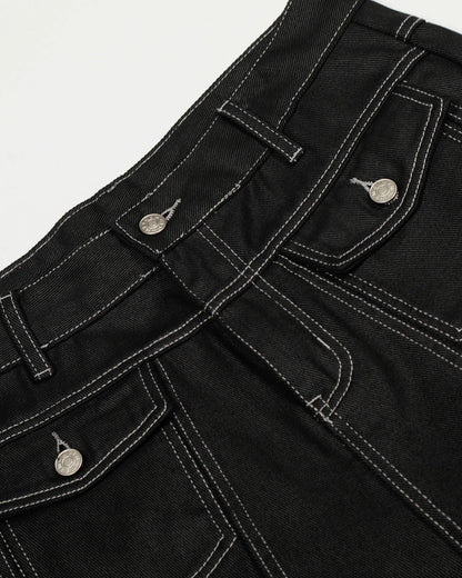 Stitching Deconstructed Barrel Jeans | LCDEGO Streetwear