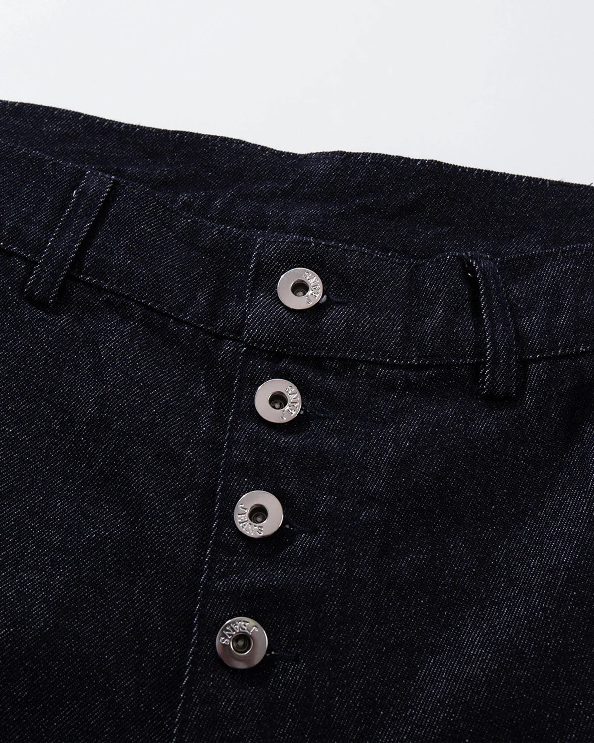 Buttons Up Raw Blue Baggy Jeans | LCDEGO Streetwear