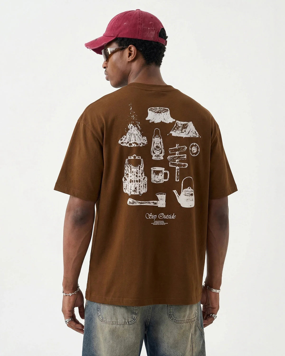 Camping Graphic Cotton Tees | LCDEGO Streetwear