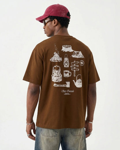Camping Graphic Cotton Tees | LCDEGO Streetwear
