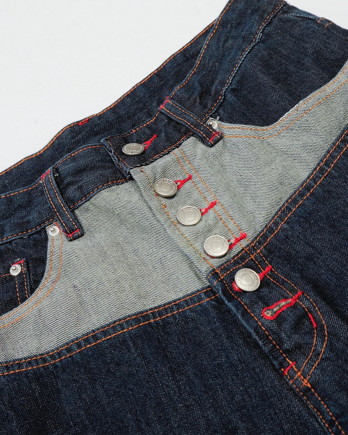 Panelled Raw Denim Baggy Jeans | LCDEGO Streetwear