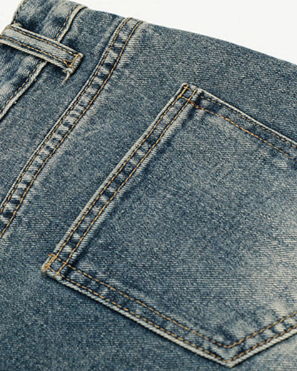 Leopard Patchwork Wide Leg Denim Jeans | LCDEGO Streetwear