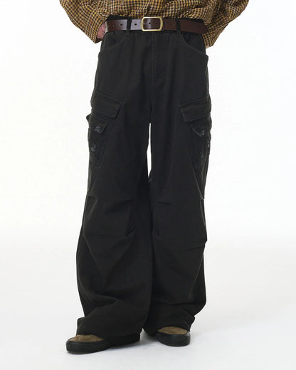 Garment Wash Ripped Cargo Pants | LCDEGO Streetwear