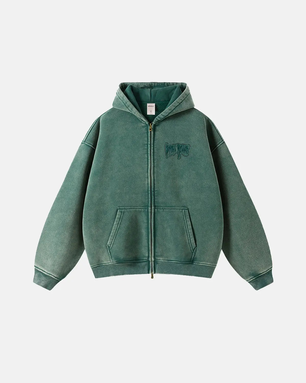 Gothic Acid Wash Zip Up Hoodies | LCDEGO Streetwear