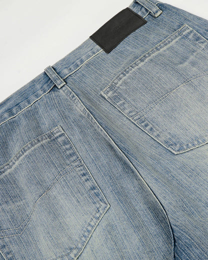 Stitching Bamboo Weave Bootcut Jeans | LCDEGO Streetwear