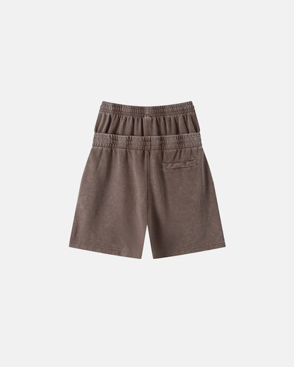 Double Waist Acid Wash Sweat Shorts | LCDEGO Streetwear