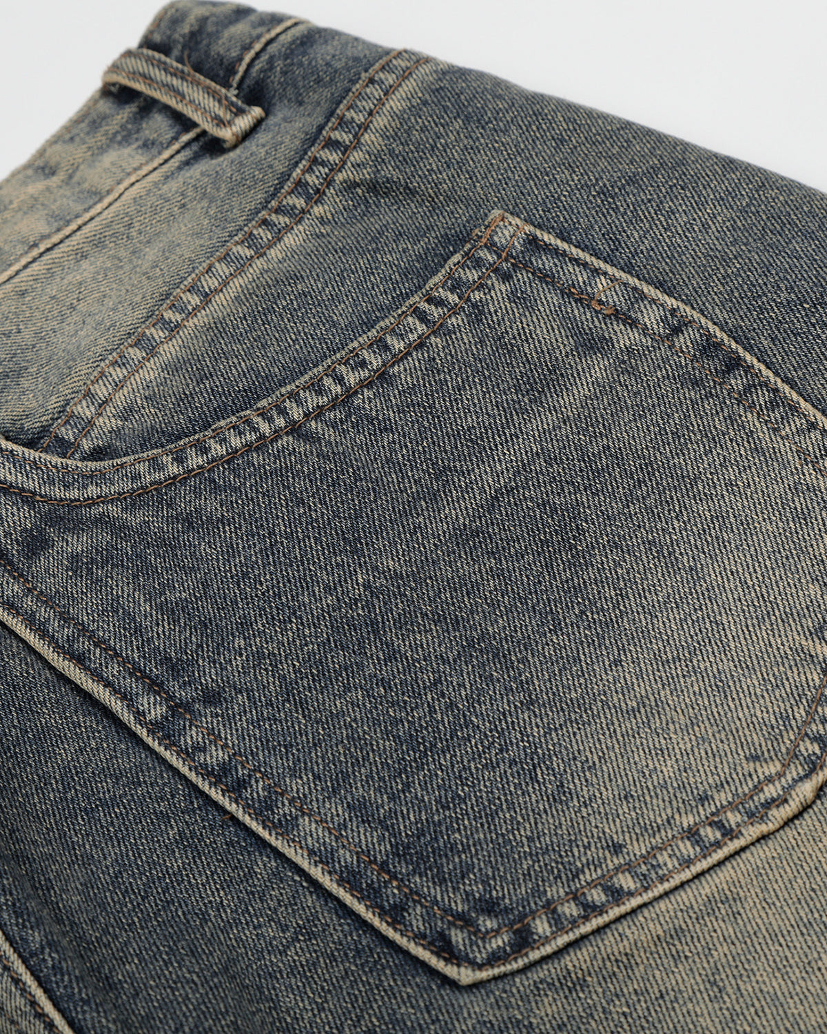 Cinch Back Buckle Acid Washed Jorts | LCDEGO Streetwear