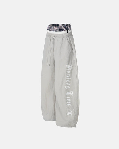 Double Waist Wide Leg Track Pants | LCDEGO Streetwear