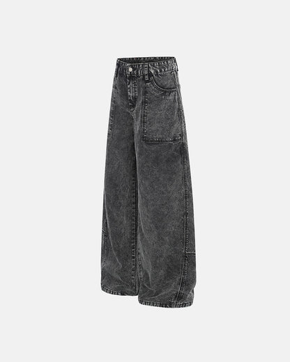 Vintage Washed Baggy Utility Jeans | LCDEGO Streetwear